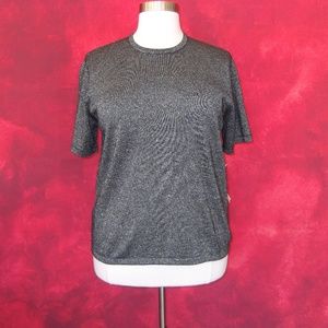 NWT Allison Daley Silver Metallic Tee Size 2X